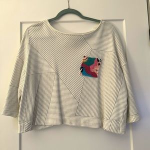 Anthropologie embroidered pocket shirt